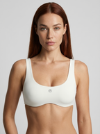 Sleek Scoop Neck Bralette |White