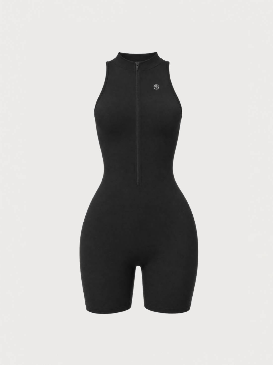 Contour Fit Performance Romper | Black