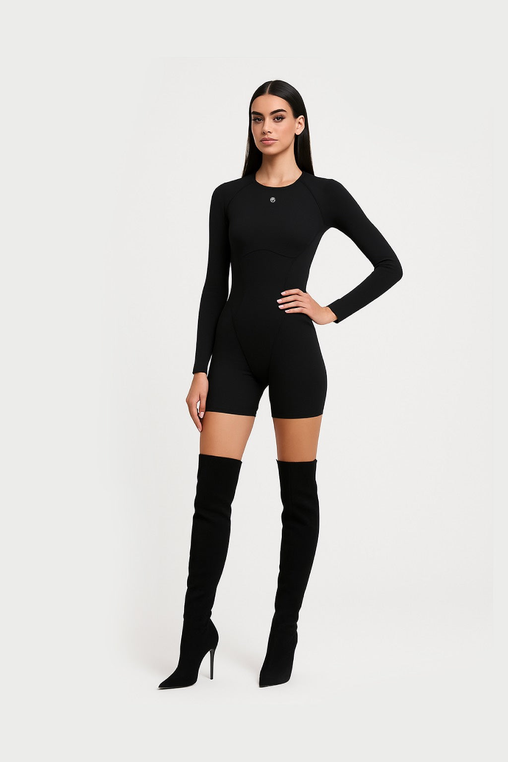 Long-Sleeve Contour Romper