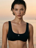 Sleek Scoop Neck Bralette | Black