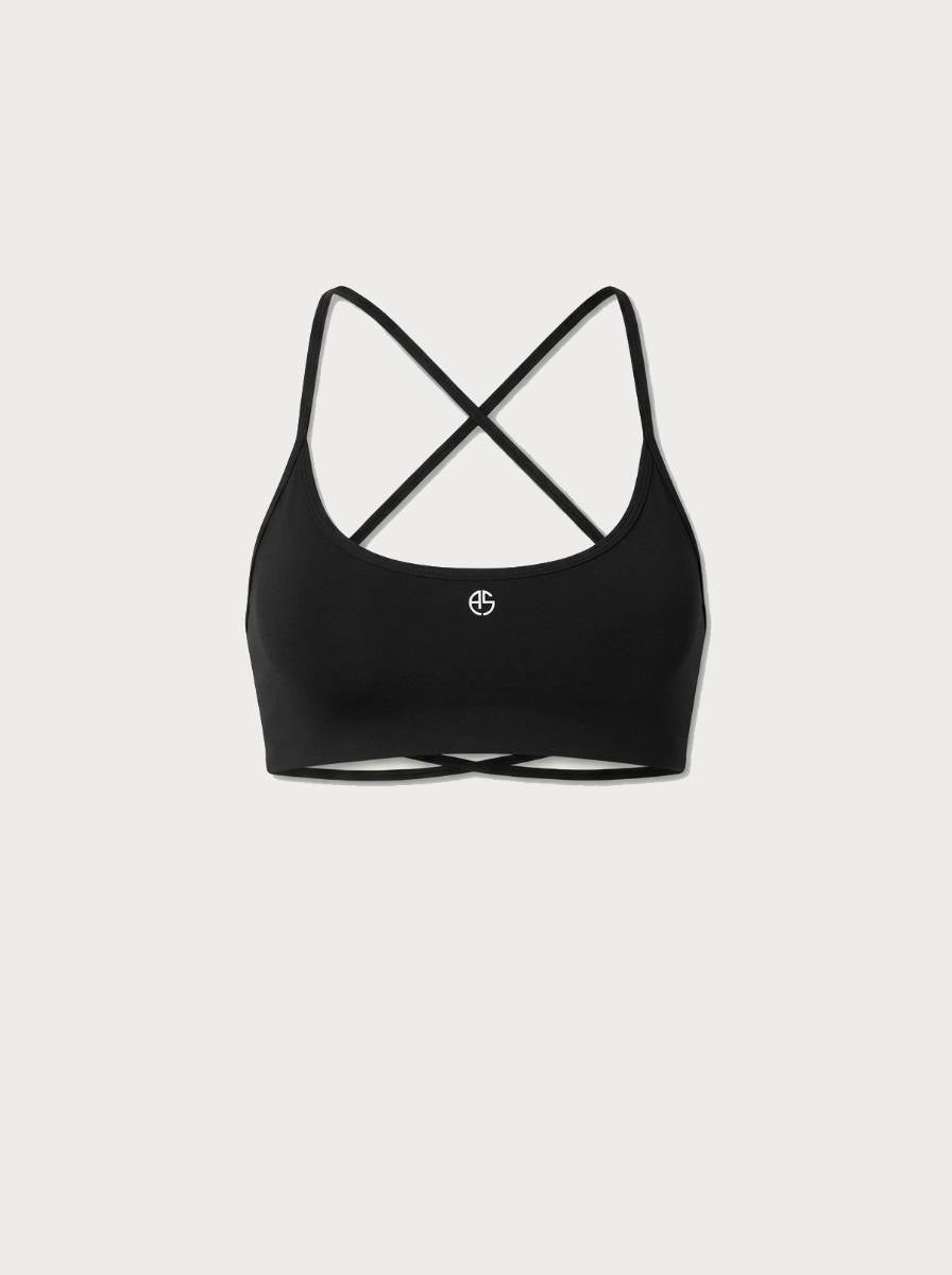 Sola Cross Bra Top | Black