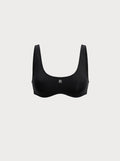 Sleek Scoop Neck Bralette | Black