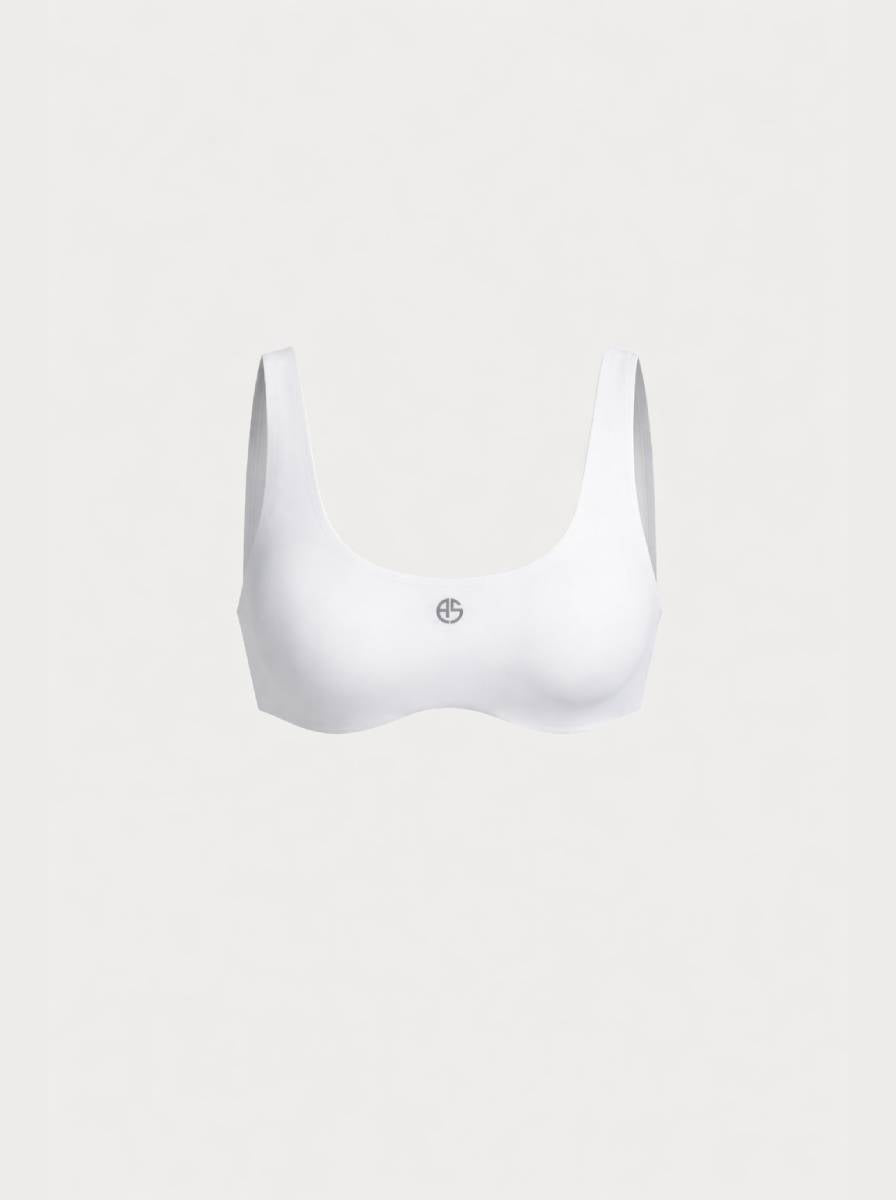 Sleek Scoop Neck Bralette |White
